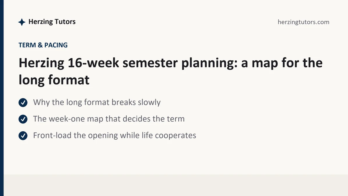 Herzing 16-week semester planning: a map for the long format, a Herzing student guide, from Herzing Tutors