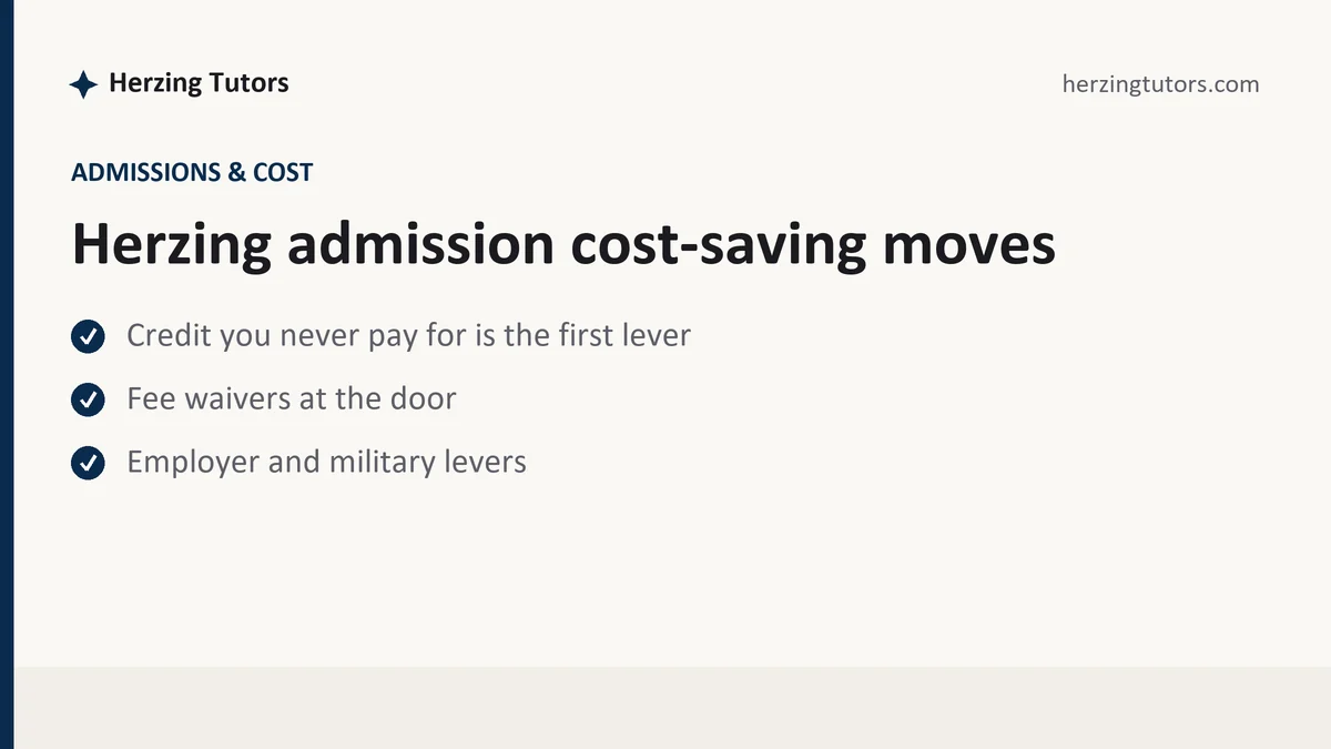 Herzing admission cost-saving moves, a Herzing student guide, from Herzing Tutors