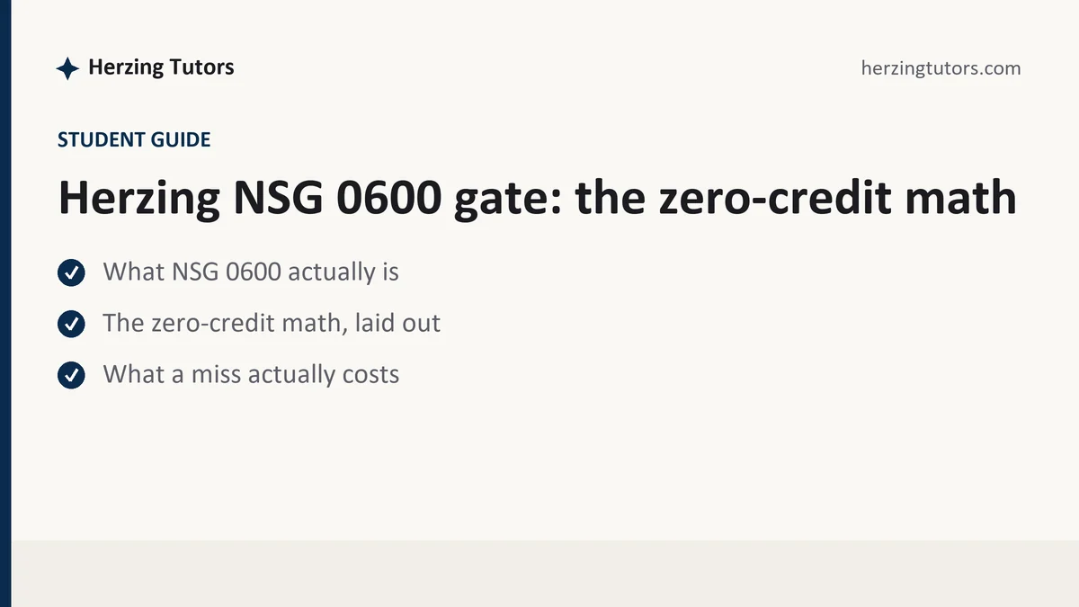 Herzing NSG 0600 gate: the zero-credit math, a Herzing student guide, from Herzing Tutors